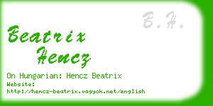 beatrix hencz business card